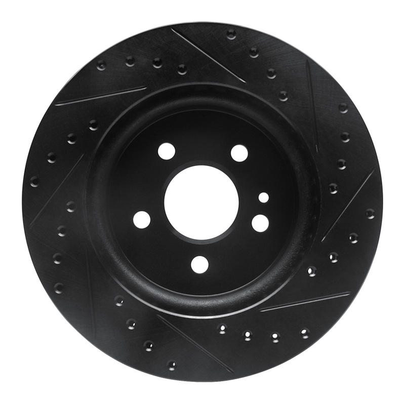 Mercedes-Benz ML320 Brake Rotor (1) - Front Left - R1 Concepts - Drilled & Slotted - Black - `98-`05